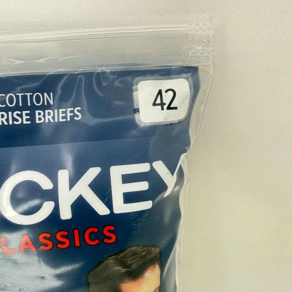 Jockey Classics‎ Mens White 100% Cotton Full-Rise Briefs 4 Pack Size 42 Y-Front